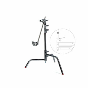20" C+Stand W/Spring Loaded Turtle Base, Includes Grip Head & Arm - Chrome